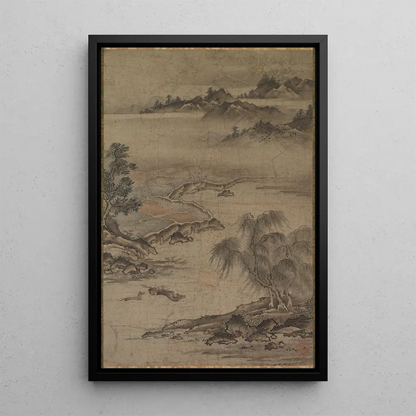 Kano Hideyori - Farming and Herding Buffalo in Summer.webp