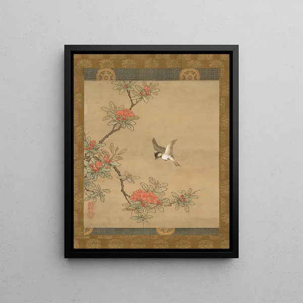 Kano Yukinobu - Titmouse with Pomegranate Flowers.webp
