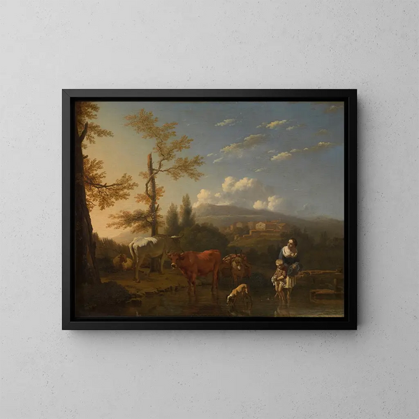 Landskap Italien - Karel Dujardin — inramlat konstverk på väggen