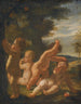 Quatre putti jouant dans un paysage - Karel Škréta — vy av konstverket
