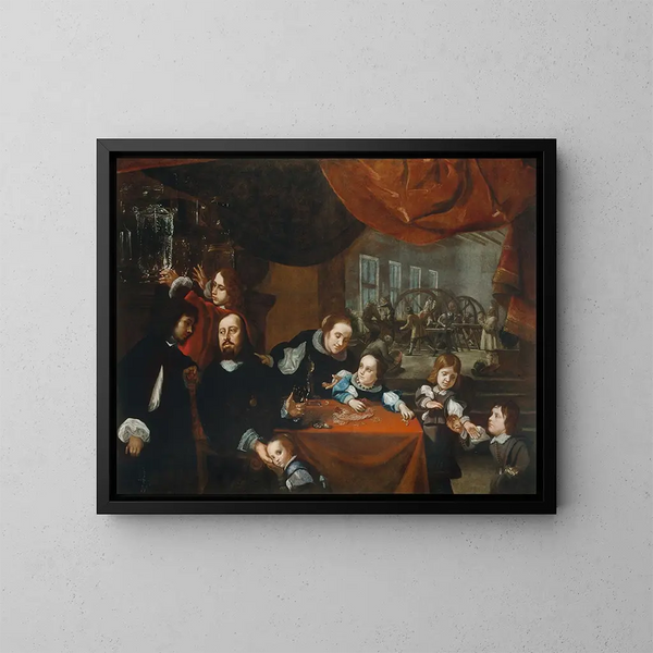 La famille du tailleur de pierres précieuses Dionysius Miseroni - Karel Škréta — inramlat konstverk på väggen