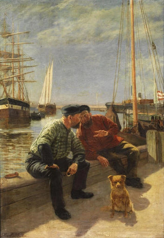 Karl Behm - Zwei Fischer am Kai.webp