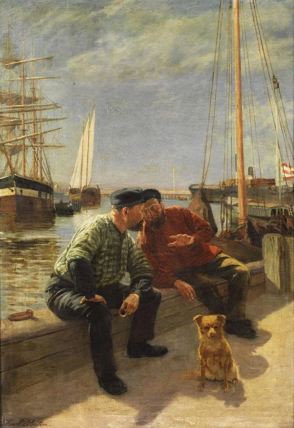 Karl Behm - Zwei Fischer am Kai.webp