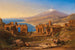 Vue des ruines de l'ancien théâtre de Taormina, Sicile - Karl Christian Sparmann — vy av konstverket