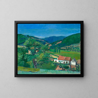 Vue sur la vallée d'Isenach - Karl Dillinger — inramlat konstverk på väggen