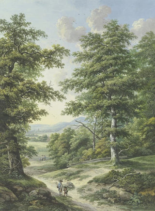 Karl Franz Kraul - Waldausgang mit Blick auf Kornfelder und ein Drfchen.webp