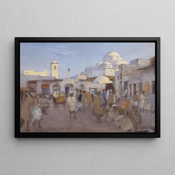 Karl Friedrich Gsur - Straenszene im Sonk von Tunis.webp