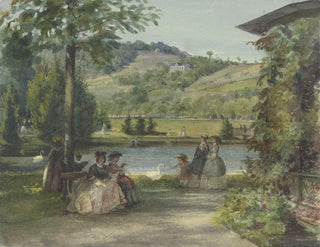Karl Friedrich Johann von Mller - Parklandschaft mit Teich und Schwnen.webp