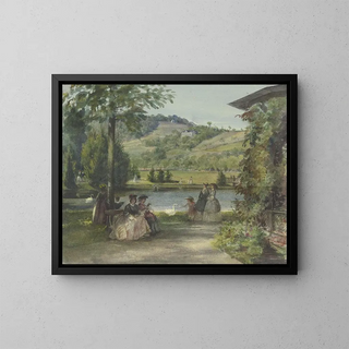 Karl Friedrich Johann von Mller - Parklandschaft mit Teich und Schwnen.webp