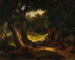 ek med ett korsande vilande nära en brunn - Karl Friedrich Lessing — vy av konstverket