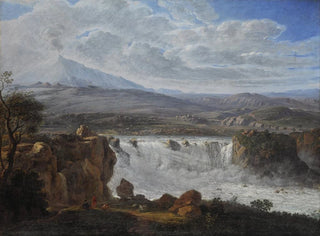 La cascade des Caracci près d'Aderno au pied du mont Etna - Karl Gotthard Grass — vy av konstverket