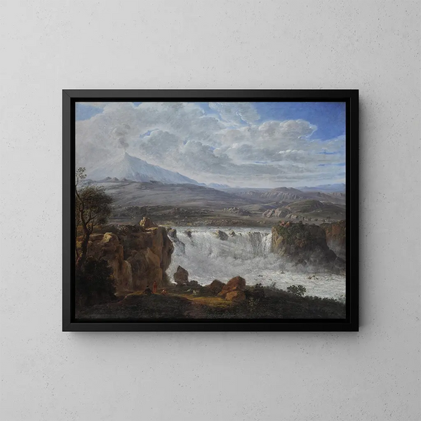 La cascade des Caracci près d'Aderno au pied du mont Etna - Karl Gotthard Grass — inramlat konstverk på väggen