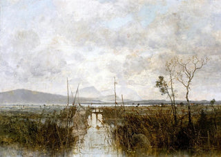 Karl Heffner - Fischreusen im Uferbereich eines Sees.webp