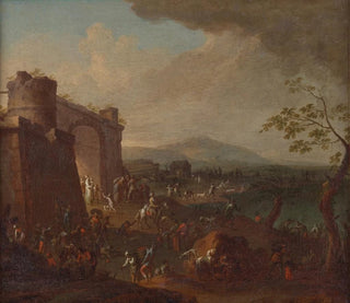 Karl Josef Aigen - Jahrmarkt vor einem Stadttor.webp