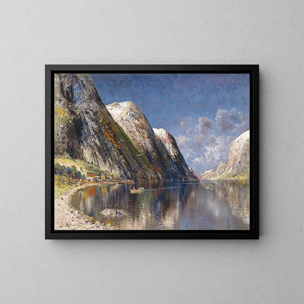Fjord de Drontheim - Karl Kaufmann — inramlat konstverk på väggen