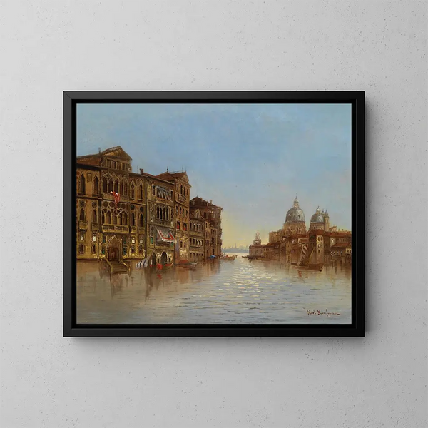 Venise med Santa Maria della Salute - Karl Kaufmann — inramlat konstverk på väggen