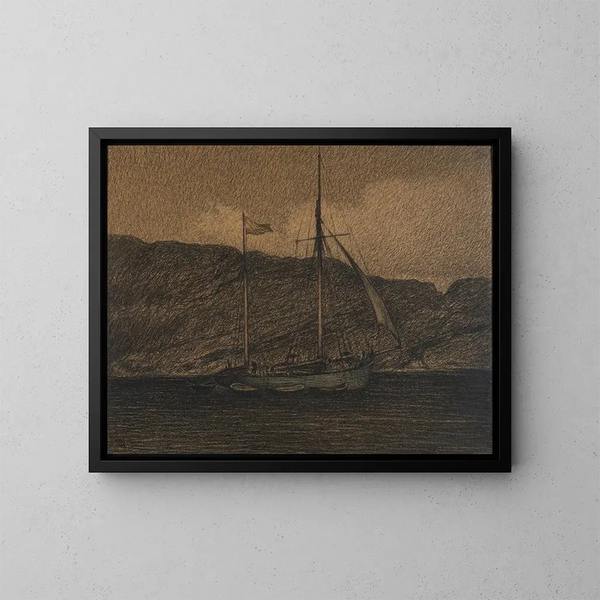 Båt av fiskare - Karl Nordström — inramlat konstverk på väggen