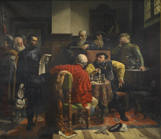 Annonsering av dödsstraffet vid Johann Friedrich av Sachsen - Karl Swoboda — vy av konstverket