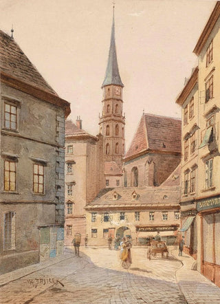 Karl Wenzel Zajicek - Blick von der Stallburggasse zur Michaelerkirche.webp