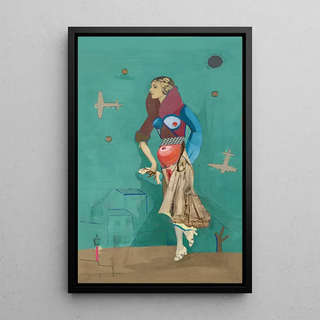 Karl Wiener - Frau zwei Flugzeuge Bomben.webp