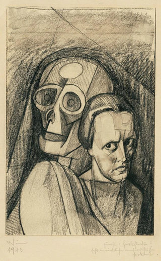 Karl Wiener - Frauenportrt mit Totenkopf.webp