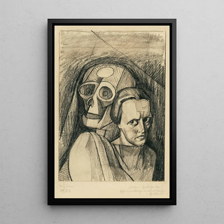 Karl Wiener - Frauenportrt mit Totenkopf.webp
