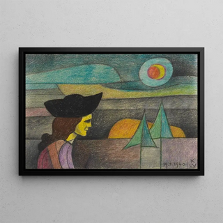Karl Wiener - Ohne Titel Frau mit schwarzem Hut.webp