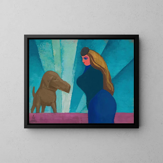 Karl Wiener - Ohne Titel Frau und Hund.webp