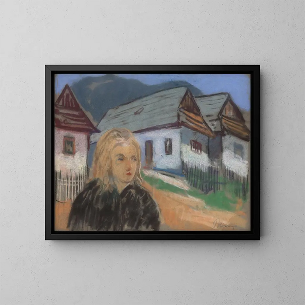 Motif rural - Karol Polnyi — inramlat konstverk på väggen