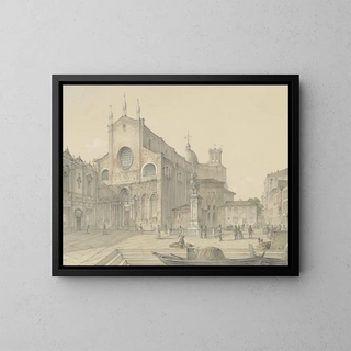 Venedig i Saint Jean-Paul - Károly Lajos Libay — inramlat konstverk på väggen