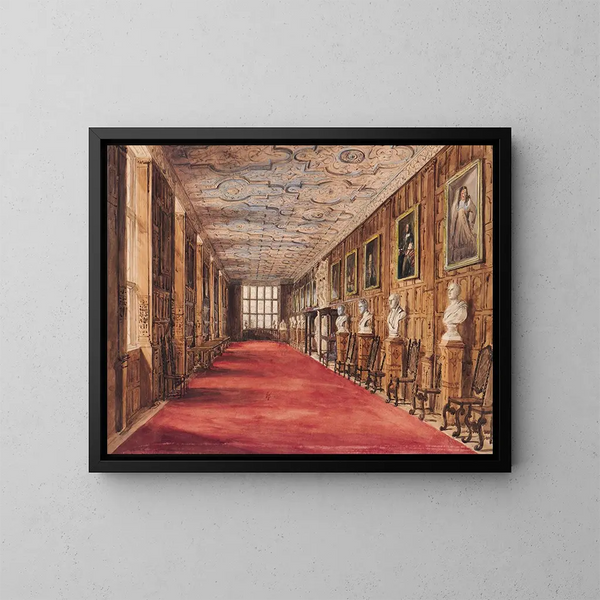 La galerie longue d'Aston Hall - Katherine Muirhead — inramlat konstverk på väggen