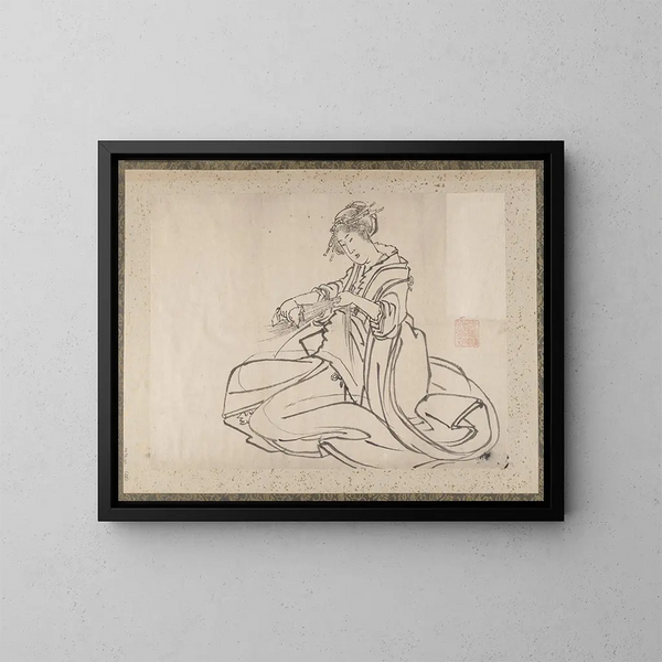 Album av skissbok av Katsushika Hokusai och hans elever Pl28 - Katsushika Hokusai — inramlat konstverk på väggen