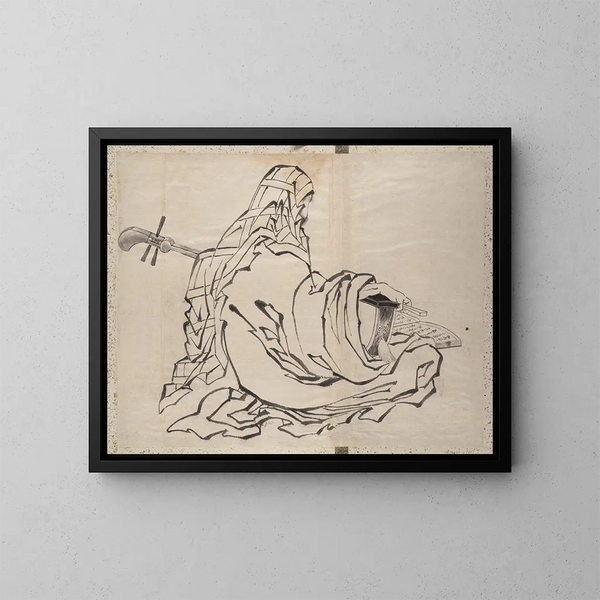 Album av skissbok av Katsushika Hokusai och hans lärjungar Pl55 - Katsushika Hokusai — inramlat konstverk på väggen