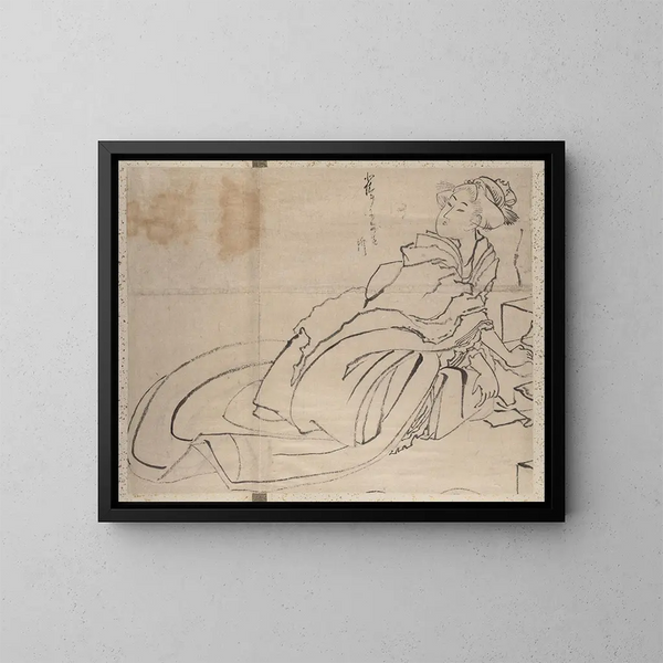 Album av skissbok av Katsushika Hokusai och hans lärjungar Pl56 - Katsushika Hokusai — inramlat konstverk på väggen