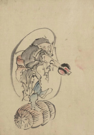 Katsushika Hokusai - Hotei the god of good fortune.webp