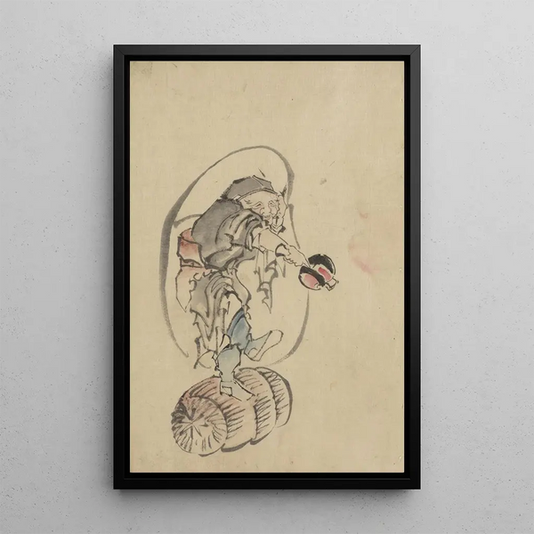 Katsushika Hokusai - Hotei the god of good fortune.webp
