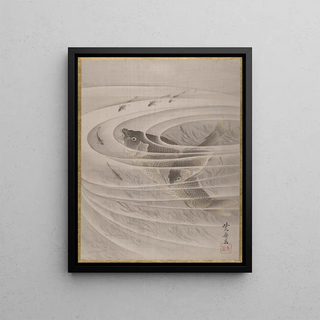 Kawanabe Kysai - Fish in a Whirlpool.webp