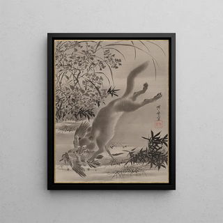 Kawanabe Kysai - Fox Catching Bird.webp