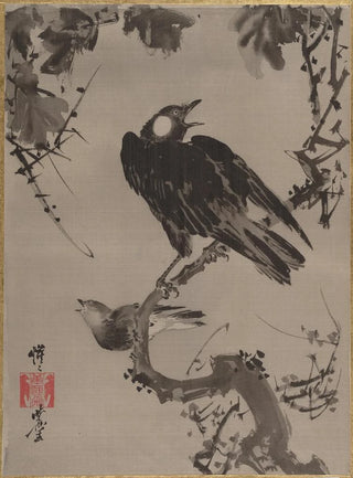 Kawanabe Kysai - Starlings on a Branch.webp