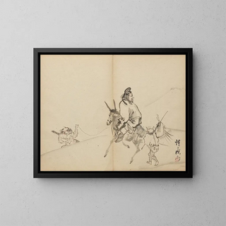 Zhong Kui - Kawanabe Kyōsai — inramlat konstverk på väggen