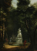 Vue du parc Łazienki avec la statue de Tancrède et Clorinde - Kazimierz Wojniakowski — vy av konstverket