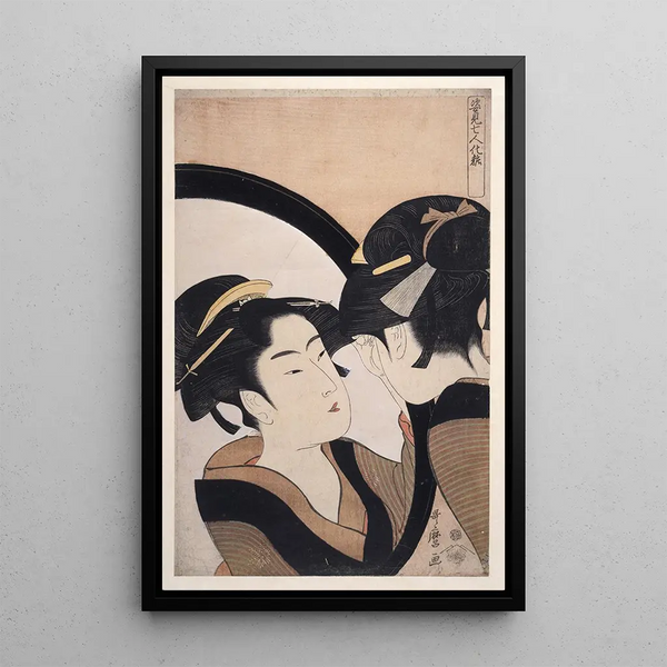 Kitagawa Utamaro - A woman looking at her reflection in a mirror.webp
