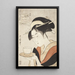 Réapparition La courtisane Naniwaya Okita - Kitagawa Utamaro — inramlat konstverk på väggen