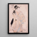 Courtisane Shinowara de Tsuruya kamuro Wakaba et Chieda - Kitagawa Utamaro — inramlat konstverk på väggen