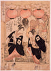 Festival Niwaka Yoshiwara Performance de la danse de contemplation des fleurs - Kitagawa Utamaro — vy av konstverket