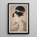 Serviette Tenugui - Kitagawa Utamaro — inramlat konstverk på väggen