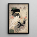 La courtisane Ichikawa de l'établissement Matsuba - Kitagawa Utamaro — inramlat konstverk på väggen