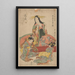 Tre geishor - Kitagawa Utamaro — inramlat konstverk på väggen