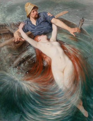 Knut Ekwall - A fisherman engulfed by a siren.webp