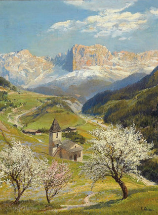 Konrad Petrides - Sankt Zyprian in Tiers mit dem Rosengarten.webp